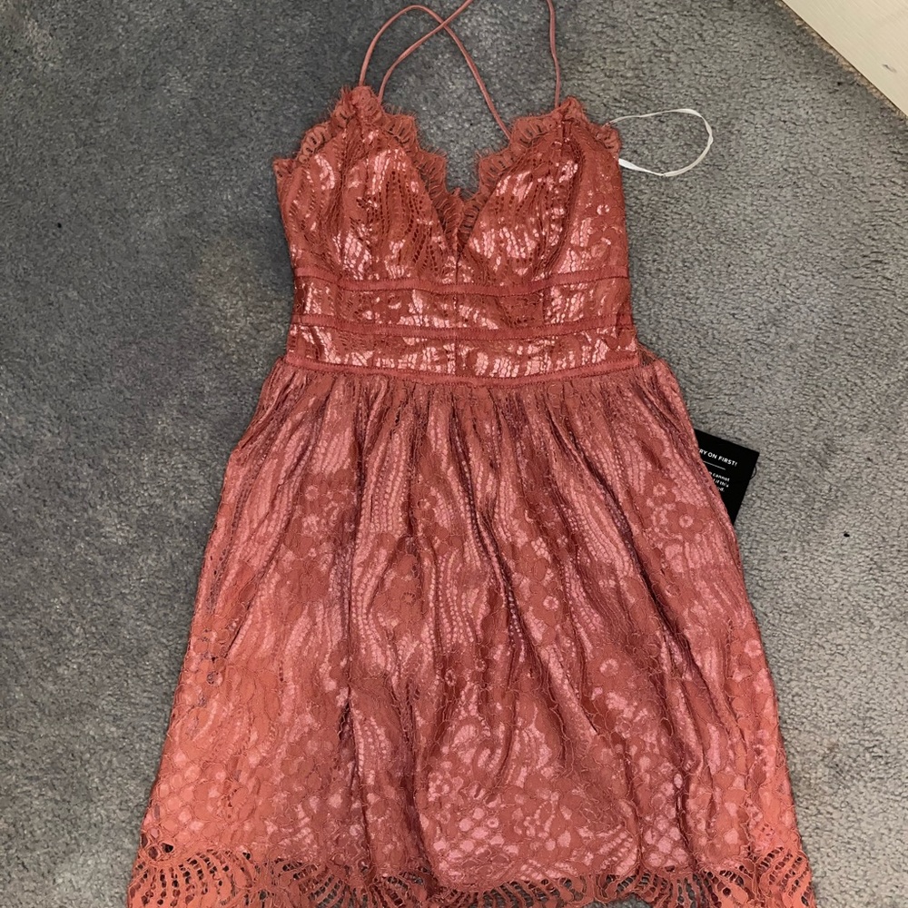 Lulus “Keep you captivated lace lace-up skater mini dress” - Picture 9 of 10
